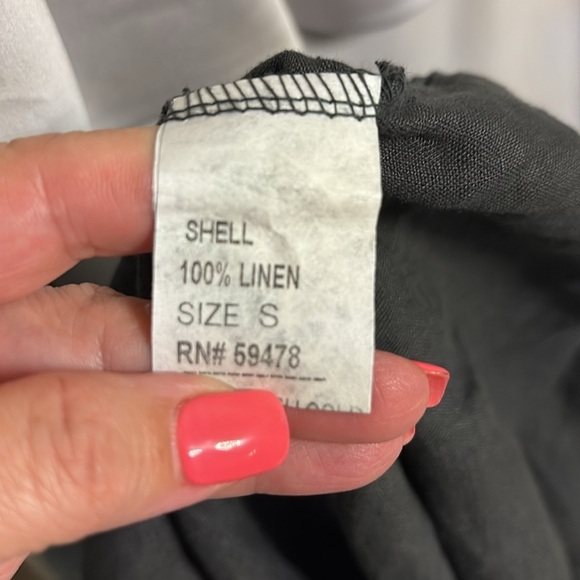 Carla Conti 100% linen mini dress 3/4 sleeve embroidered beaded front ITALY sz S - Picture 10 of 13